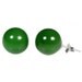 12mm Green Nephrite Jade Ball Stud Post Earrings 925 Sterling Silver Stunning