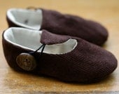 Brown Corduroy Loafer Baby Booties - Ready to Ship