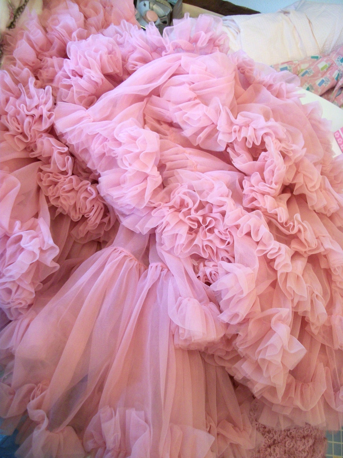 Oodles Of Fluff..Vintage HTF Color - ROSE Crinoline Petticoat Skirt