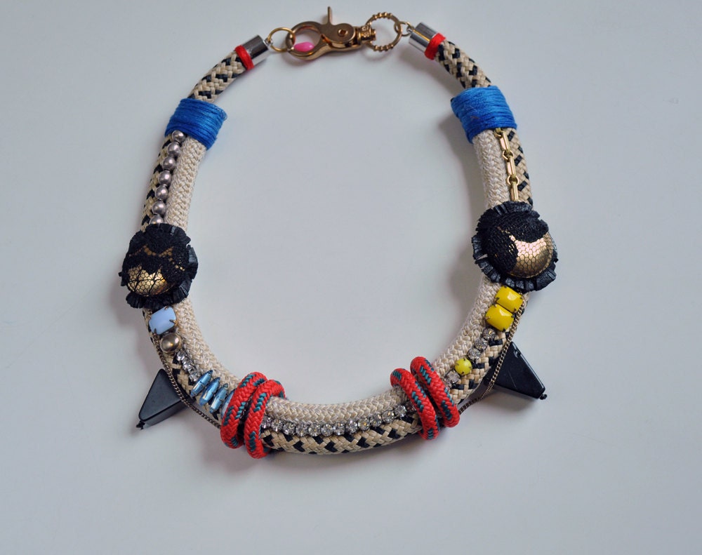 Edgy tribal rope necklace