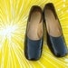 Vintage 1960s Black Patent Leather Shiny Pumps(Size 10)Madmen era