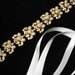 Jacqueline - Stunning Golden Rhinestone and Pearl Ribbon Headband