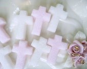 Light Pink and White Cross Sugars..Sucre Moule the perfect touch for your tea or as baked goods toppers