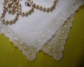 Handmade Bobbin Lace Wedding Hankie, Gift Boxed, Elegant Hankerchief, Heirloom Quality Handkerchief for mother or mother in law