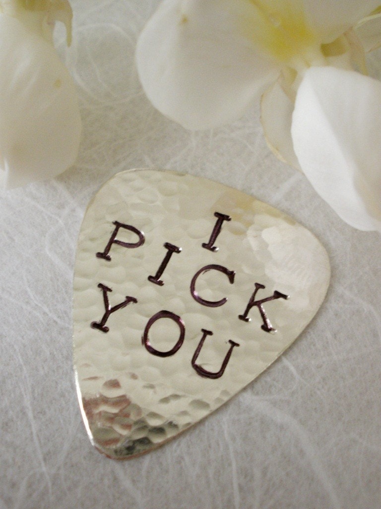 I PICK YOU PRIORITY Shipping Sterling Silver Guitar Pick
