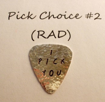 I PICK YOU 1st Class Shipping BRASS Guitar Pick