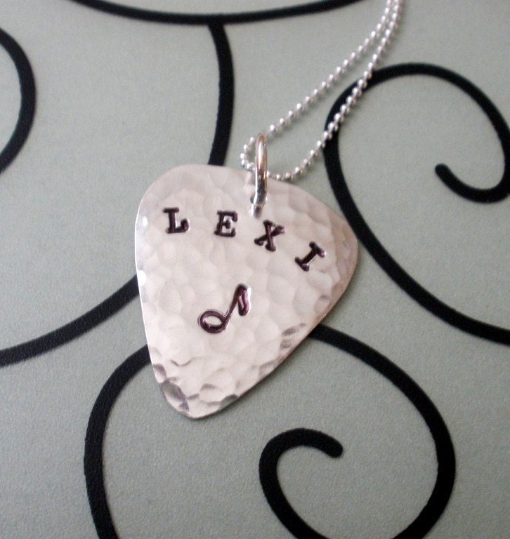 PERSONALIZED Ladies Sterling Mini Pick Charm and Chain