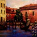 Venician 24inx30in hand embellished giclee print on canvas. Sunset in Venice