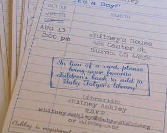 Build-a-Library Baby Shower Invitations - Set of 50