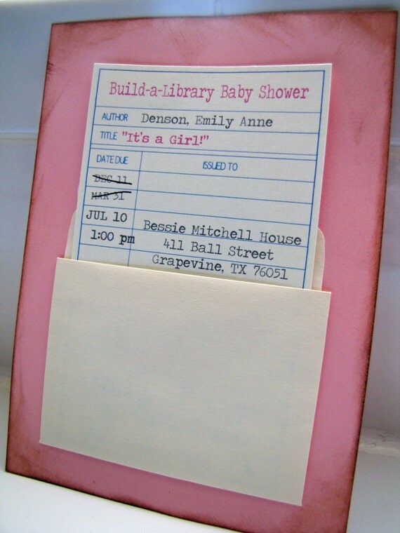 Library Themed Baby Shower Invitation- printable jpg