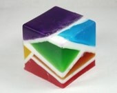 Stained Glass Block of Soap - rainbow, glycerin, vegan, large, art deco, spring, mothers day