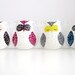 Painted Wine Glasses with Various Owls- Set of 4