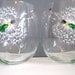 Wine Glasses- Dandelions and Hearts- Set of 2
