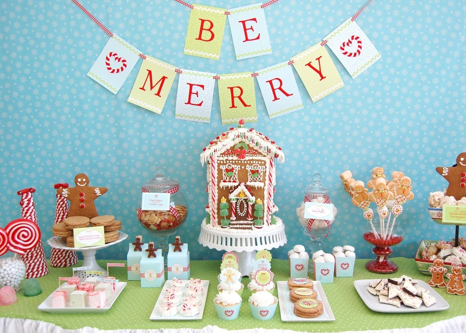 Gingerbread Christmas Cookie Printable Party Collection - DIY - SALE Il_570xn