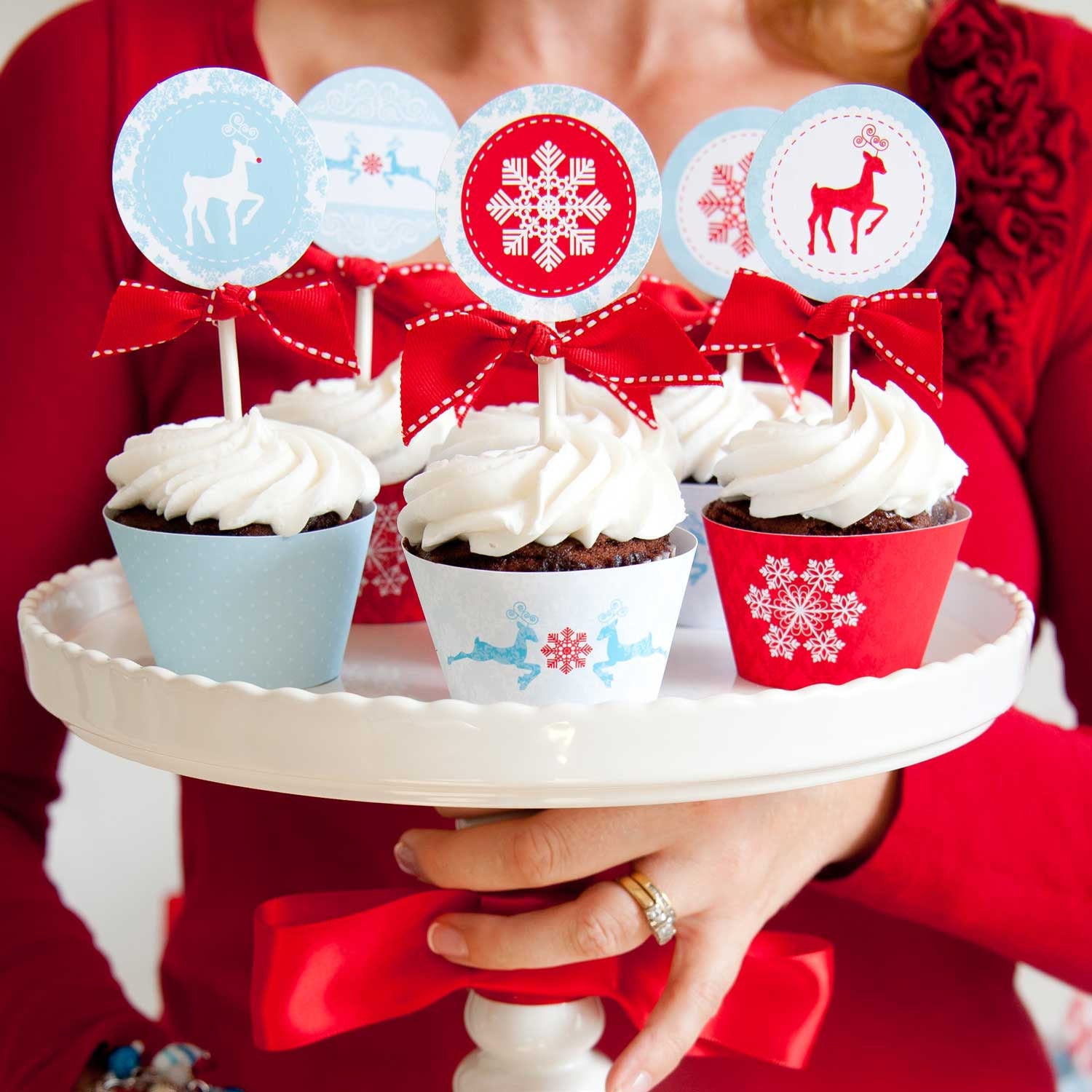 Merry Little Christmas Printable Cupcake Toppers and Wrappers