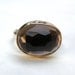 Brown Smoky quartz Gold ring -Recycled Silver and 14k Yellow Gold
