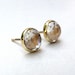 Gold Stud earrings Similar diamond - White topaz earrings 14k Gold Stud Gold earring gold post earrings 8mm