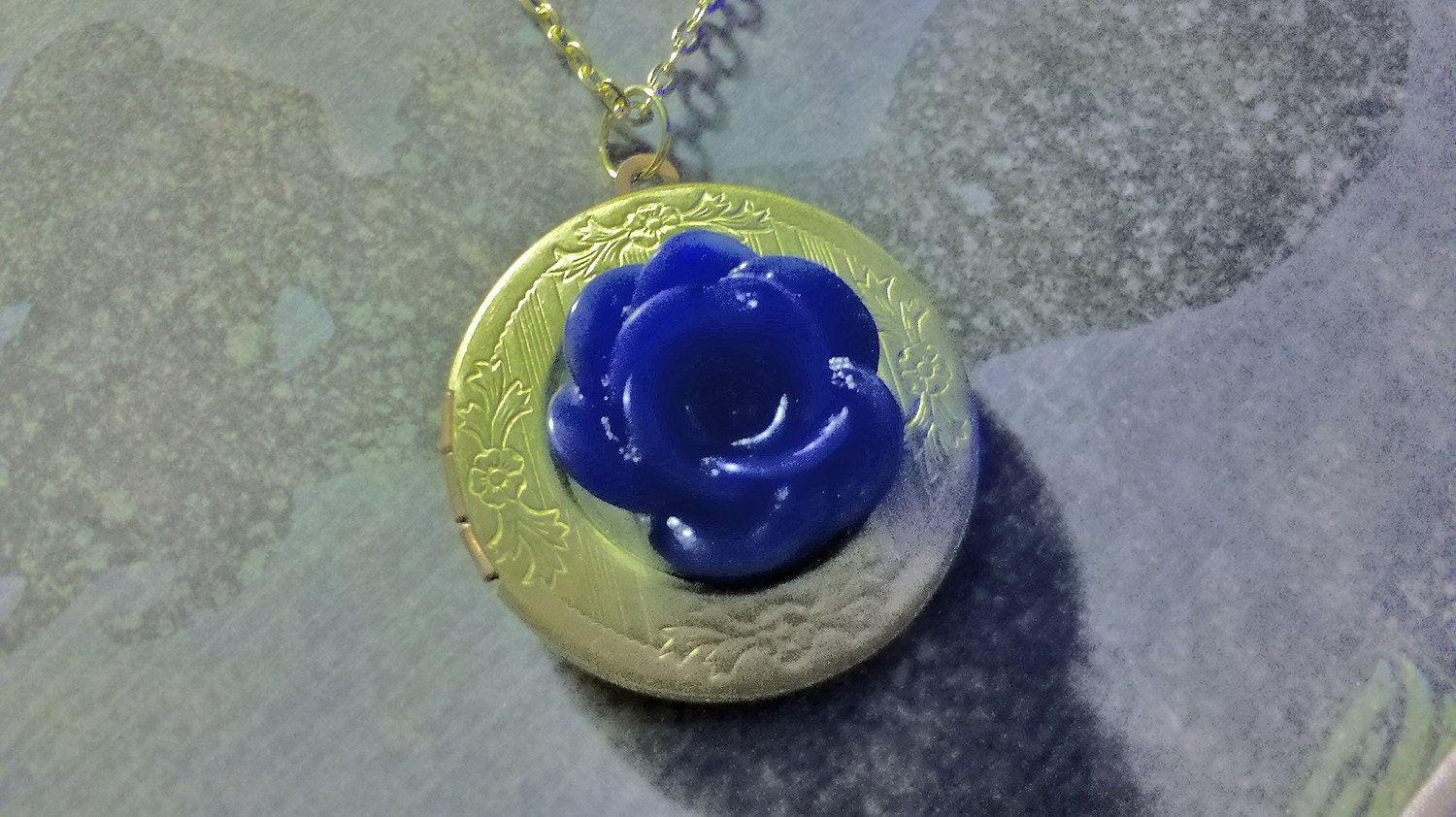 Alistair's Rose Locket Pendant in Raw Brass