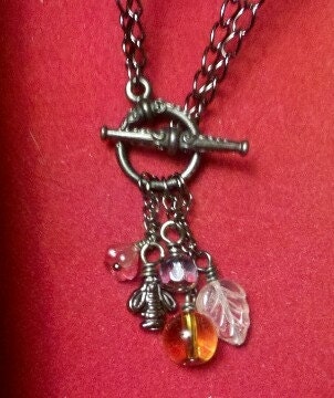 Gunmetal Honey Bee Necklace 2 Ways to Wear - Choker or Drape Styles