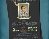 This Kid's Turning 50. Modern Milestone Surprise Birthday Party Invite Perfect with Old School Photo by Tipsy Graphics. Any age, any colors Il_170x135