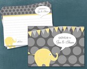 Yellow and Gray Little Elephant Advice & Well Wishes Cards . Printable Cards by Tipsy Graphics. Any Colors Il_170x135