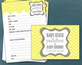 Chevron. Baby Stats. Predictions for Baby and Advice for the Parents to Be. Printable Cards, any Colors. By Tipsy Graphics Il_170x135