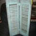 Free Shipping--Tall Turquoise Painted Distressed Wood Double Shutters