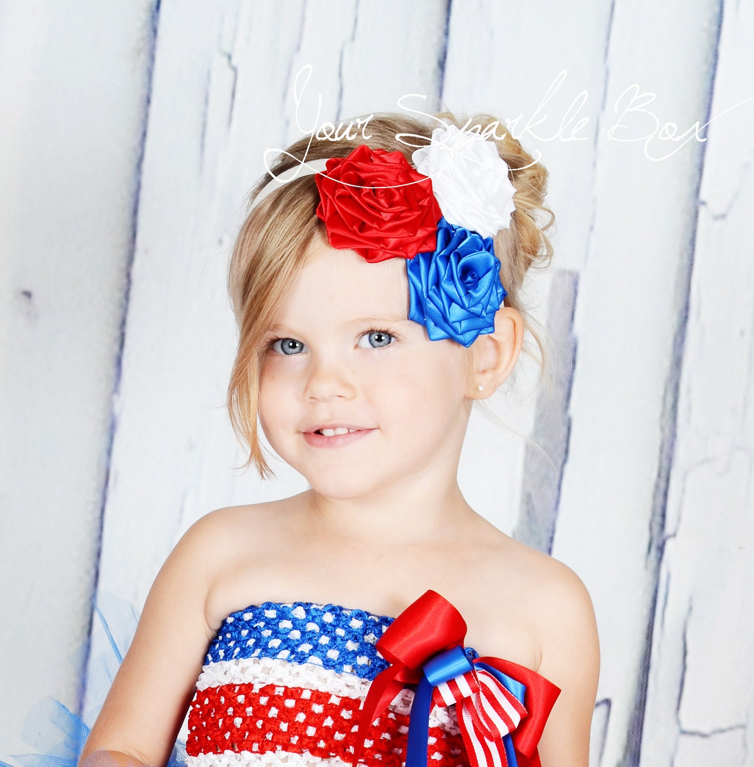 Triple Flower Headband - custom colors to match your tutu dress