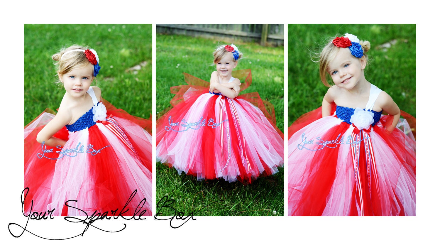Triple Flower Headband - custom colors to match your tutu dress