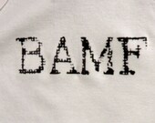 BAMF baby/toddler shirt or bodysuit in sizes NB to youth punk goth rocker hardcore