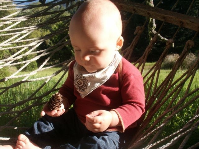 Drool Bandanna - Handkerchief style drool bandana for teething babies in retro styles for country or urban wear Il_170x135