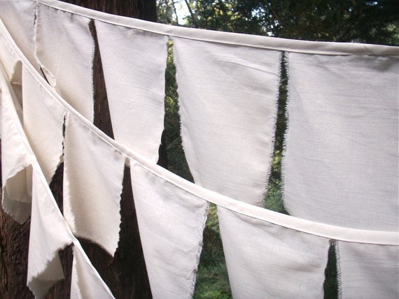 Prayer Flag Bunting- 3 Strands of Natural Cotton Flags Ready to personalize. Perfect for Weddings, Retirement, Office Parties, Birthdays Il_570xn