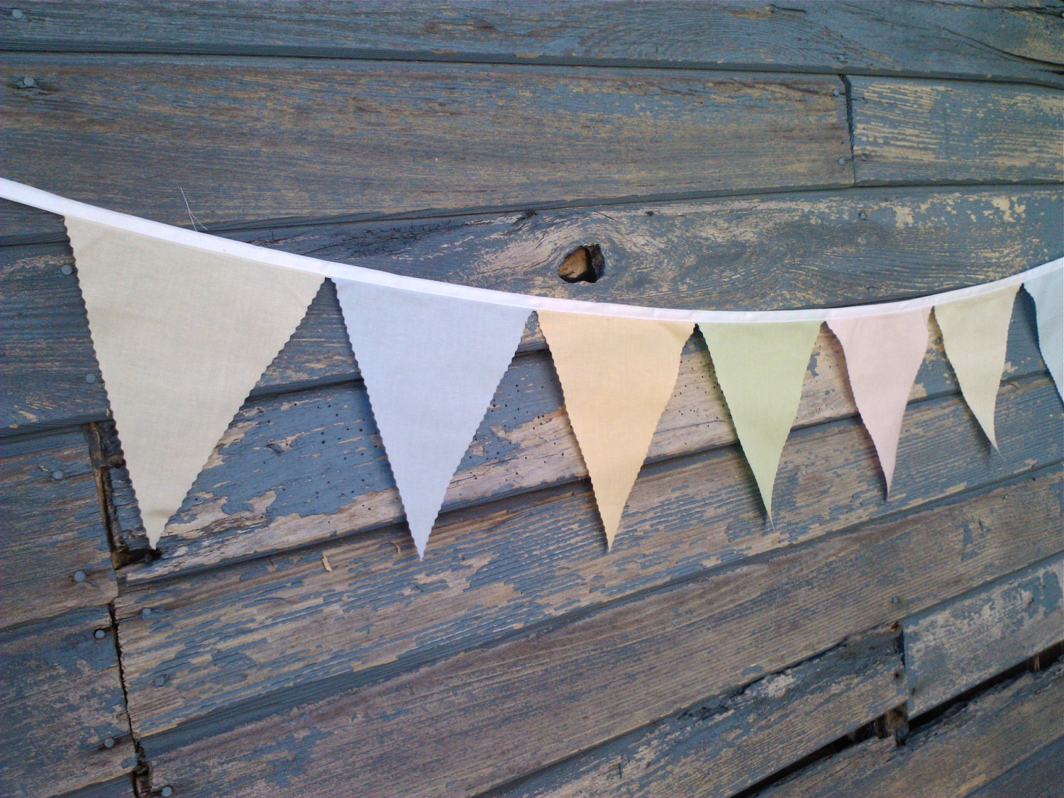 Fabric Pennant Bunting Flags - Soft and Faded Vintage Look Il_570xn