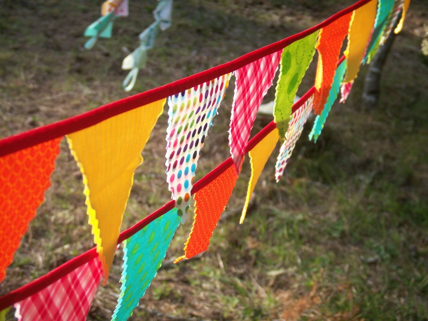 Circus Bunting Fabric Party Flags size small