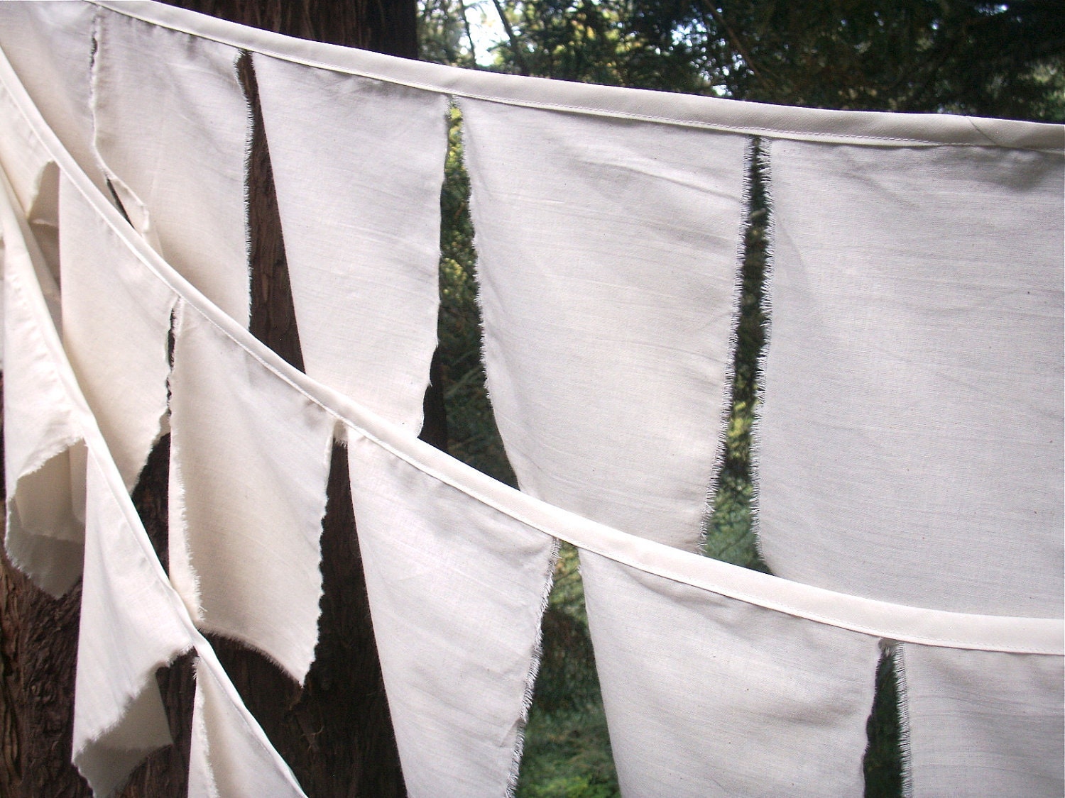 Prayer Flag Bunting- 3 Strands of Natural Cotton Flags Ready to personalize. Perfect for Weddings, Retirement, Office Parties, Birthdays