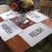 Placemats Rustic Natural Cotton 4 settings hand painted Nourish, Savour, Enjoy, Relish