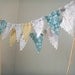 Cake Bunting Cake topper grey, yellow, aqua, white Baby Shower, Birthday, Wedding