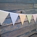 Fabric Pennant Bunting Flags - Soft and Faded Vintage Look