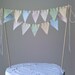 Cake bunting Pennant Flags Wedding Cake topper Birthday Party Faded Vintage Style pastels