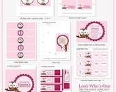 Look Who's Turning One Owl Birthday Collection (DIY Printable Download)