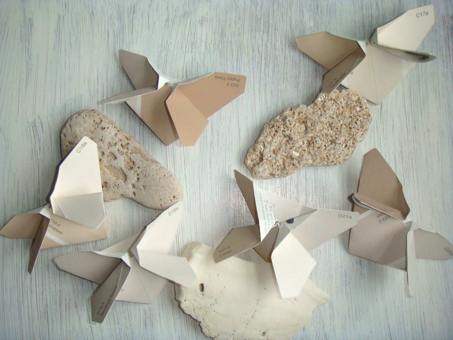 Origami Butterflies in Shades of Coffee