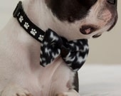 Houndstooth & Herringbone Fleece Dog Bow Tie
