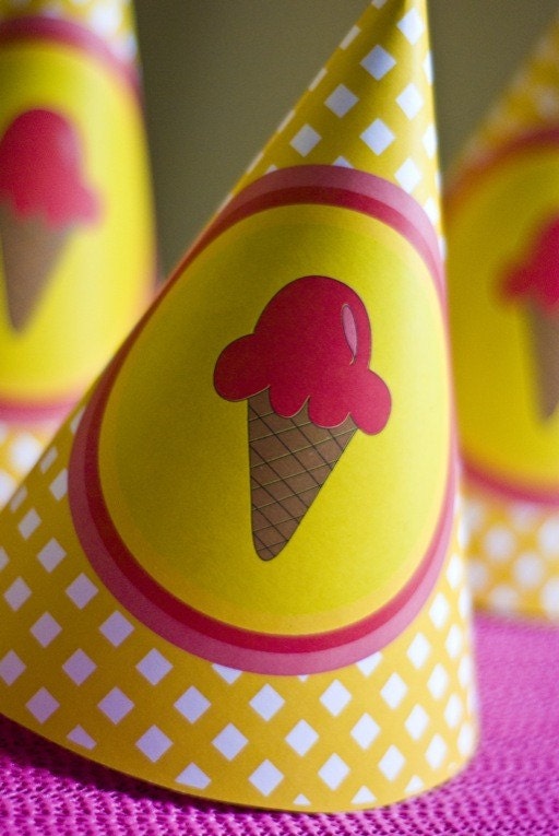 Ice Cream Party PRINTABLE Birthday Hat from Love The Day