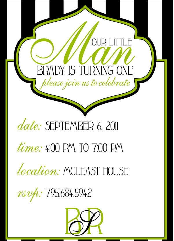 Our Little Man Birthday Party PRINTABLE Custom Invitation by Love The Day Il_570xn