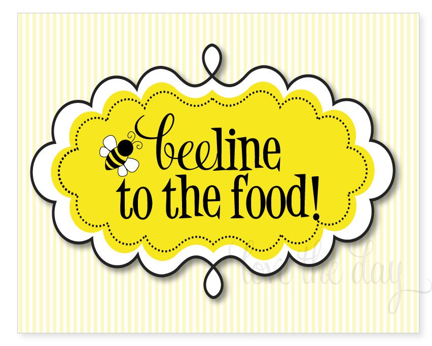 PRINTABLE Party Sign - Bumble Bee Birthday Party (INSTANT DOWNLOAD) by Love The Day Il_570xn