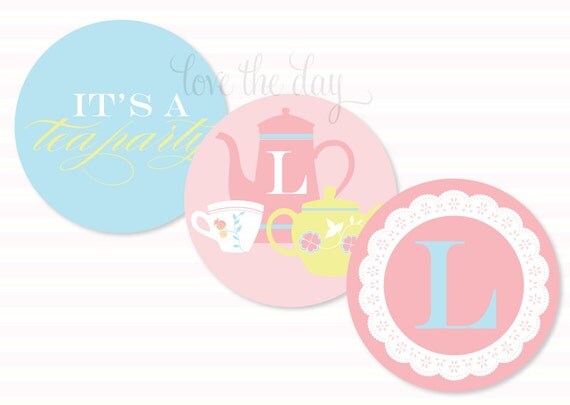 Frilly Tea Party Birthday PRINTABLE Circle Yard Signs by Love The Day Il_570xn