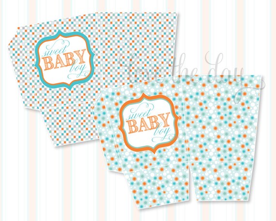 Sip & See Baby Shower PRINTABLE DIY Popcorn Box by Love The Day Il_570xn