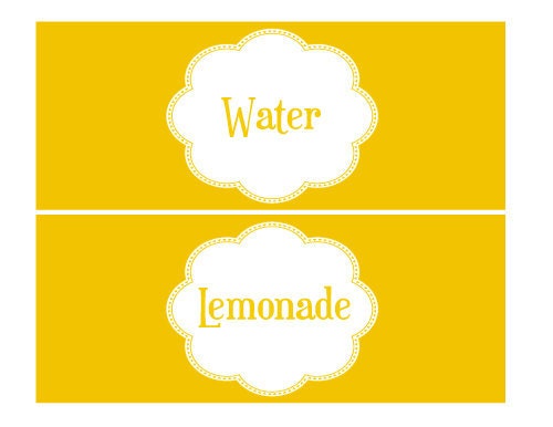 Yellow Sunshine Birthday Party PRINTABLE DIY Custom Drink Labels by Love The Day