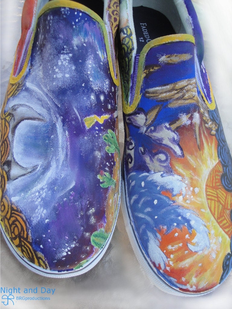 The "Night and Day" hand painted Shoes