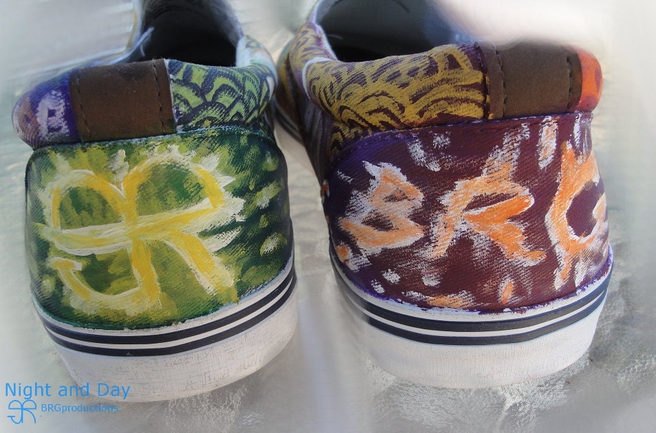 The "Night and Day" hand painted Shoes